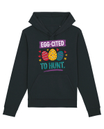 Egg-Cited To Hunt |  Cute Easter Egg Puns Hanorac Unisex Drummer