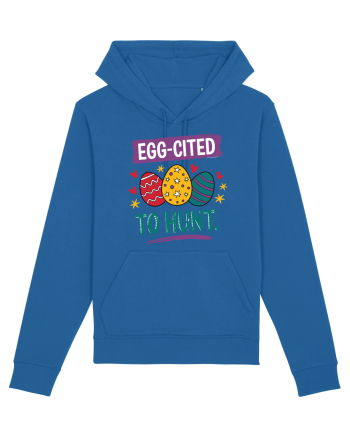 Egg-Cited To Hunt |  Cute Easter Egg Puns Royal Blue