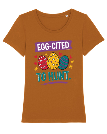 Egg-Cited To Hunt |  Cute Easter Egg Puns Roasted Orange