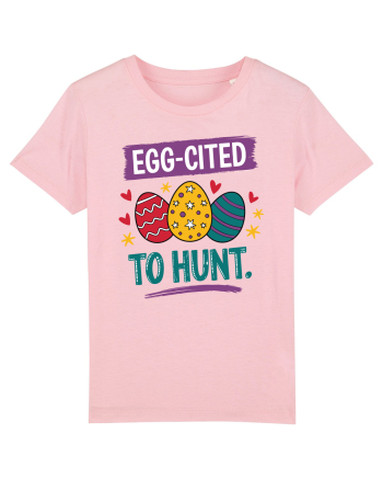 Egg-Cited To Hunt |  Cute Easter Egg Puns Cotton Pink