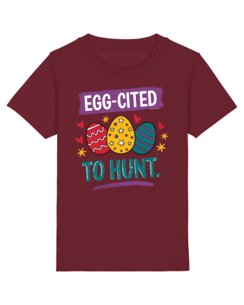 Egg-Cited To Hunt |  Cute Easter Egg Puns Burgundy