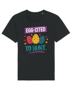 Egg-Cited To Hunt |  Cute Easter Egg Puns Tricou mânecă scurtă Unisex Rocker