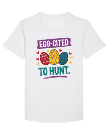 Egg-Cited To Hunt |  Cute Easter Egg Puns White