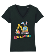 Eggscavator | Funny Toy Pun Tricou mânecă scurtă guler V Damă Evoker