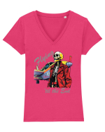 Vintage Wings - Flying 'til the end - grey BLTP1-03 Tricou mânecă scurtă guler V Damă Evoker