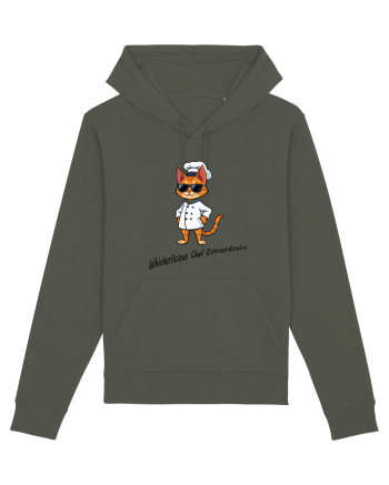 Stylish chef cat, culinary cool Khaki