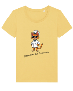 Stylish chef cat, culinary cool Tricou mânecă scurtă guler larg fitted Damă Expresser