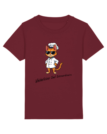 Stylish chef cat, culinary cool Burgundy