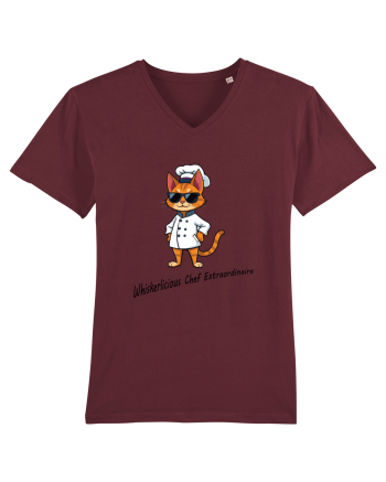 Stylish chef cat, culinary cool Burgundy