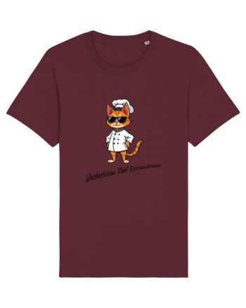 Stylish chef cat, culinary cool Burgundy