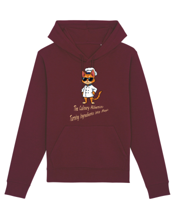 Stylish chef cat, culinary cool Burgundy