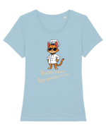 Stylish chef cat, culinary cool Tricou mânecă scurtă guler larg fitted Damă Expresser
