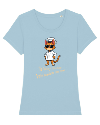 Stylish chef cat, culinary cool Sky Blue