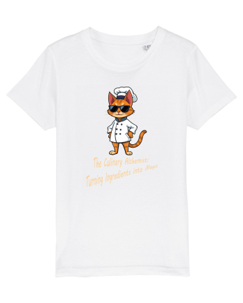 Stylish chef cat, culinary cool White