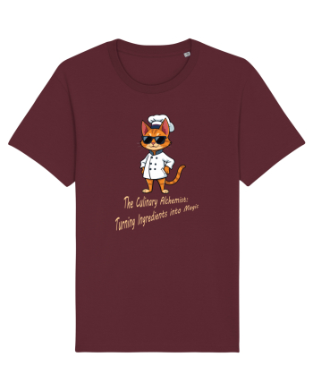 Stylish chef cat, culinary cool Burgundy
