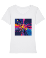 Abstract art Tricou mânecă scurtă guler larg fitted Damă Expresser