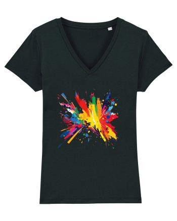 Abstract art Tricou mânecă scurtă guler V Damă Evoker