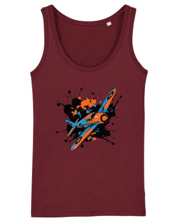 Vintage Wings - Airplane color splash BLTP15-02 Burgundy
