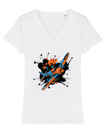 Vintage Wings - Airplane color splash BLTP15-02 White