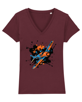 Vintage Wings - Airplane color splash BLTP15-02 Burgundy