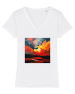 Abstract art Tricou mânecă scurtă guler V Damă Evoker