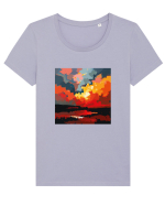 Abstract art Tricou mânecă scurtă guler larg fitted Damă Expresser