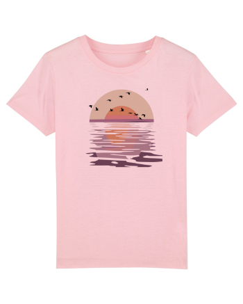 Flying Birds at Sunset Cotton Pink