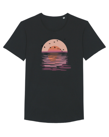 Flying Birds at Sunset Black