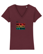 „Nu ai tu dialog cu mine!” Tricou mânecă scurtă guler V Damă Evoker