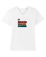 „Nu ai tu dialog cu mine!” Tricou mânecă scurtă guler V Bărbat Presenter