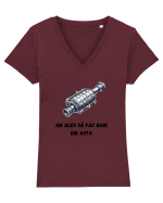  „Am ales să fac bani din asta” Tricou mânecă scurtă guler V Damă Evoker