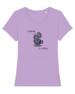  „Coffee c-o păți” Tricou mânecă scurtă guler larg fitted Damă Expresser