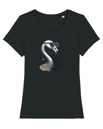 Flamingo minimalist cu ochelari Black