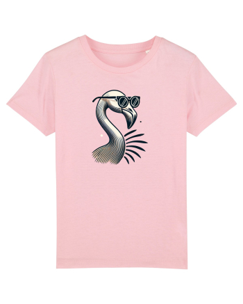 Flamingo minimalist cu ochelari Cotton Pink