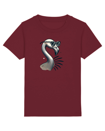 Flamingo minimalist cu ochelari Burgundy