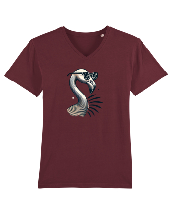 Flamingo minimalist cu ochelari Burgundy