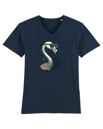 Flamingo minimalist cu ochelari French Navy