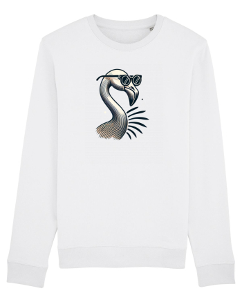 Flamingo minimalist cu ochelari White
