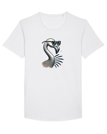 Flamingo minimalist cu ochelari White