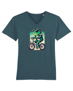 Riding frog Tricou mânecă scurtă guler V Bărbat Presenter