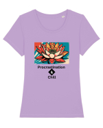 „Procrastination & Chill” Tricou mânecă scurtă guler larg fitted Damă Expresser
