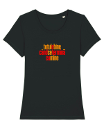 TOTUL E BINE CAND SE TERMINA... CU MINE Tricou mânecă scurtă guler larg fitted Damă Expresser