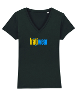 FRATIWEAR Tricou mânecă scurtă guler V Damă Evoker