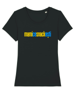 MAMI, CE SNACK ESTI! Tricou mânecă scurtă guler larg fitted Damă Expresser