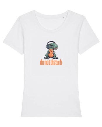 DO NOT DISTURB -Dinozaur T Rex care asculta muzica White