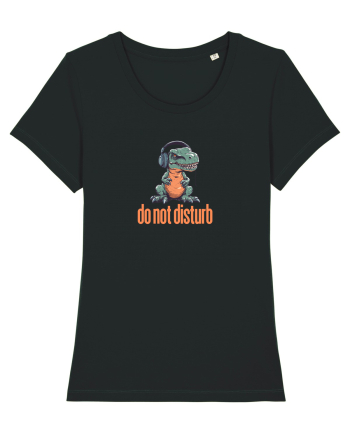 DO NOT DISTURB -Dinozaur T Rex care asculta muzica Black