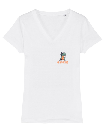 DO NOT DISTURB 2 - Dinozaur T Rex care asculta muzica White