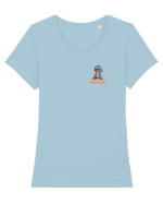 DO NOT DISTURB 2 - Dinozaur T Rex care asculta muzica Tricou mânecă scurtă guler larg fitted Damă Expresser