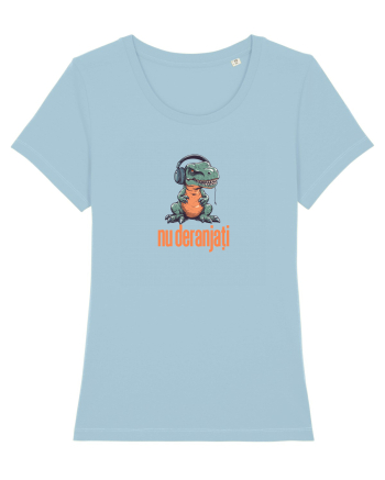 NU DERANJATI - Dinozaur T Rex care asculta muzica Sky Blue