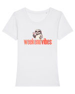 WEEKEND VIBES - lenes cu cocktail 1 Tricou mânecă scurtă guler larg fitted Damă Expresser